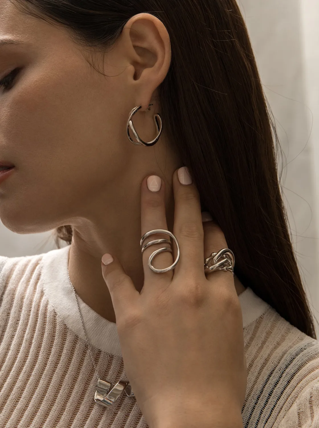 Anillos Especiales | Anillos De Diseño | LINEARGENT Anillos de diseño carriles circulares en plata lisa
