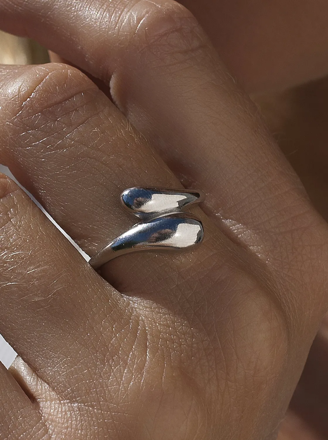 Anillos De Diseño | LINEARGENT Anillos de diseño de plata diseño de doble gota