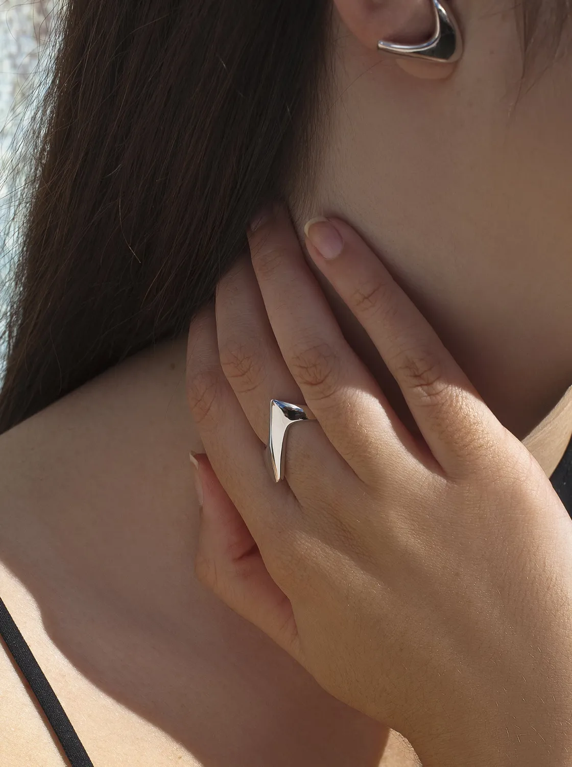 Anillos Especiales | Anillos De Diseño | LINEARGENT Anillos de diseño de plata diseño punta triangular