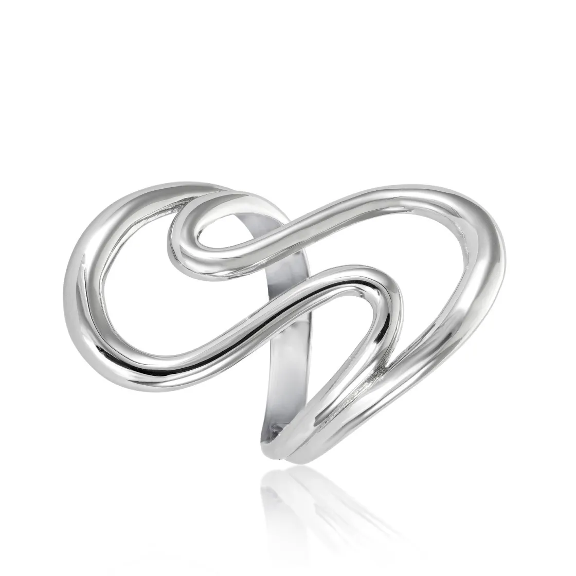 Anillos Especiales | Anillos De Diseño | LINEARGENT Anillos de diseño de plata estilo líquido y curvado
