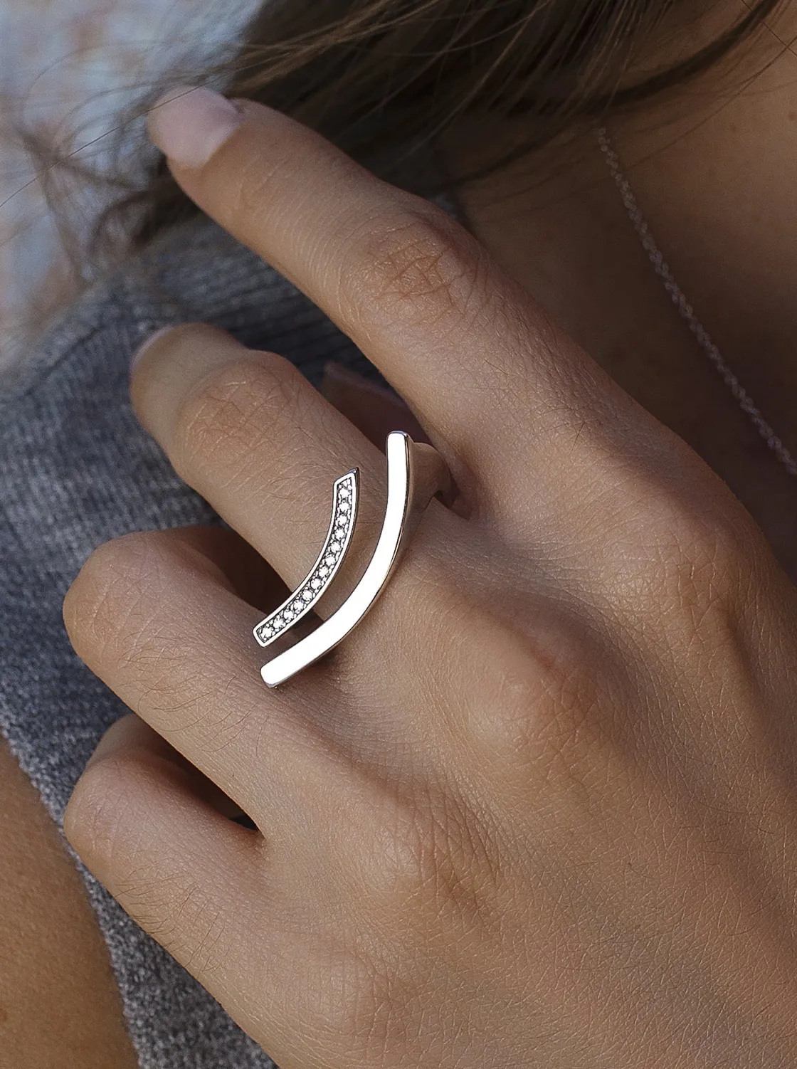Anillos Especiales | Anillos De Diseño | LINEARGENT Anillos de diseño de plata estilo minimalista