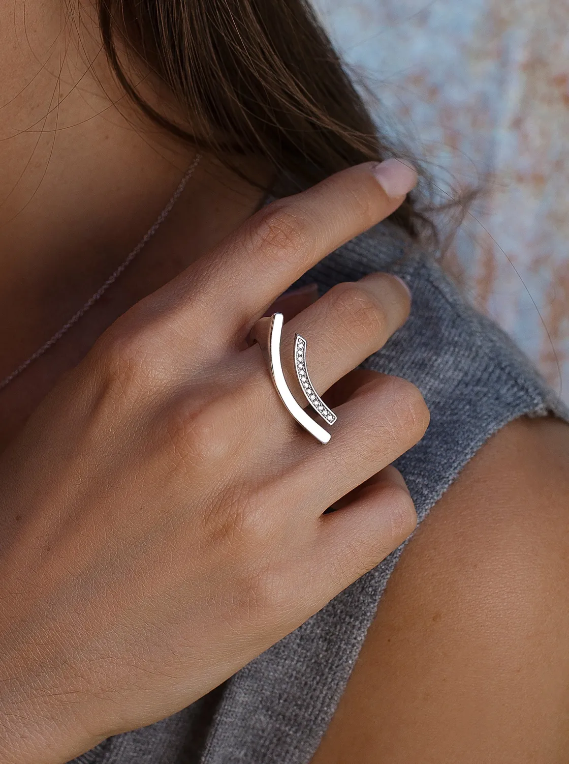 Anillos Especiales | Anillos De Diseño | LINEARGENT Anillos de diseño de plata estilo minimalista