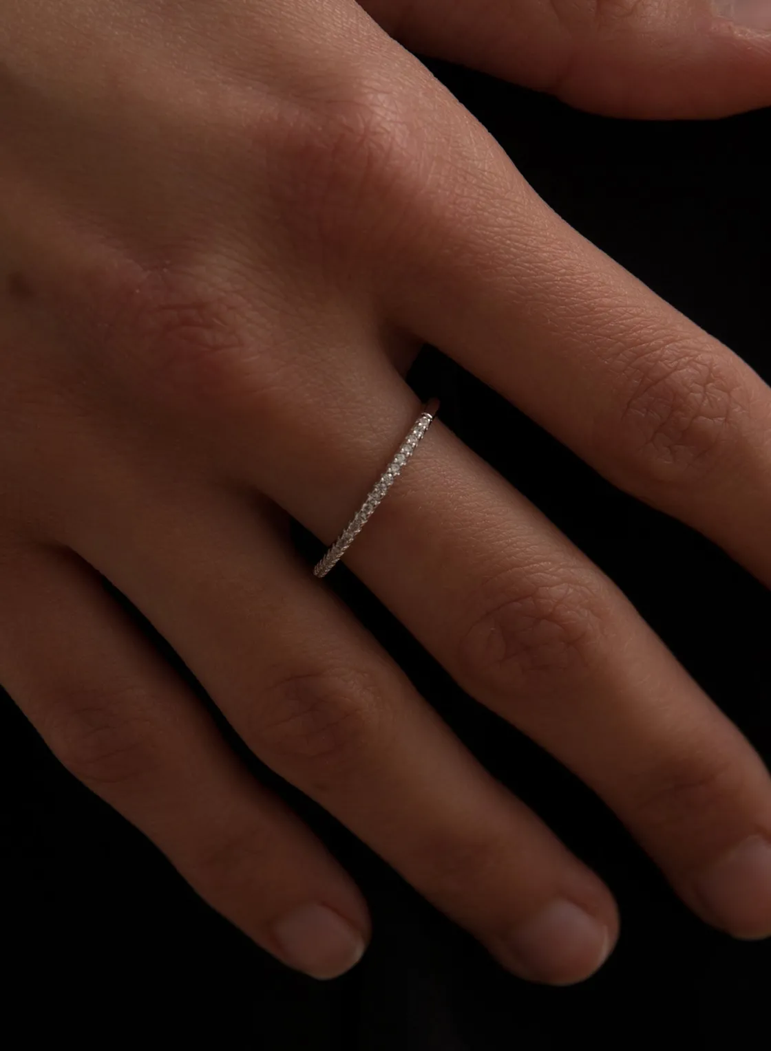 Anillos Especiales | Anillos Pequeños | LINEARGENT Anillos finos de plata con diseño de circonita