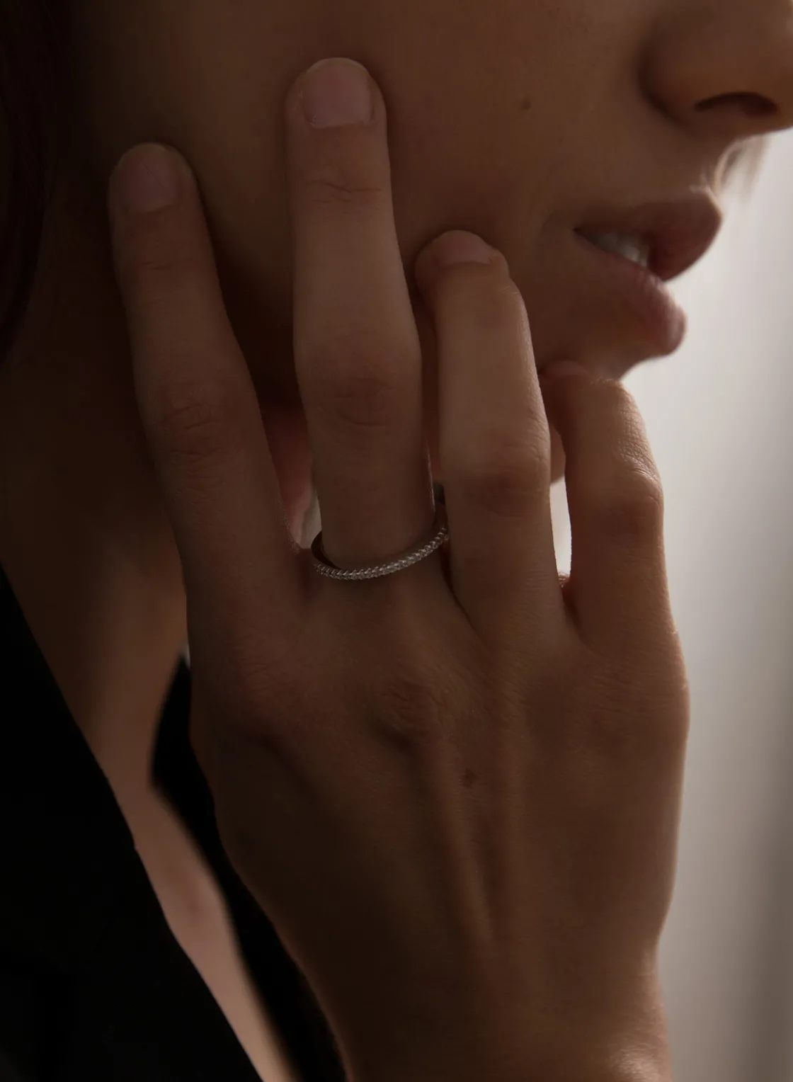 Anillos Especiales | Anillos Pequeños | LINEARGENT Anillos finos de plata con diseño de circonita
