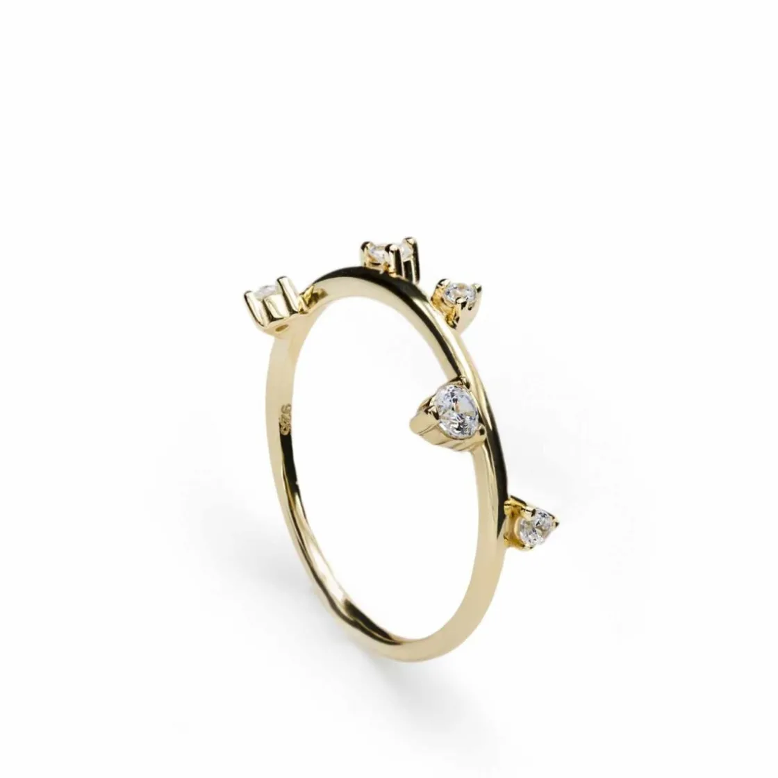 Anillos Especiales | Anillos Dorados | LINEARGENT Anillos finos de plata diseño circonitas