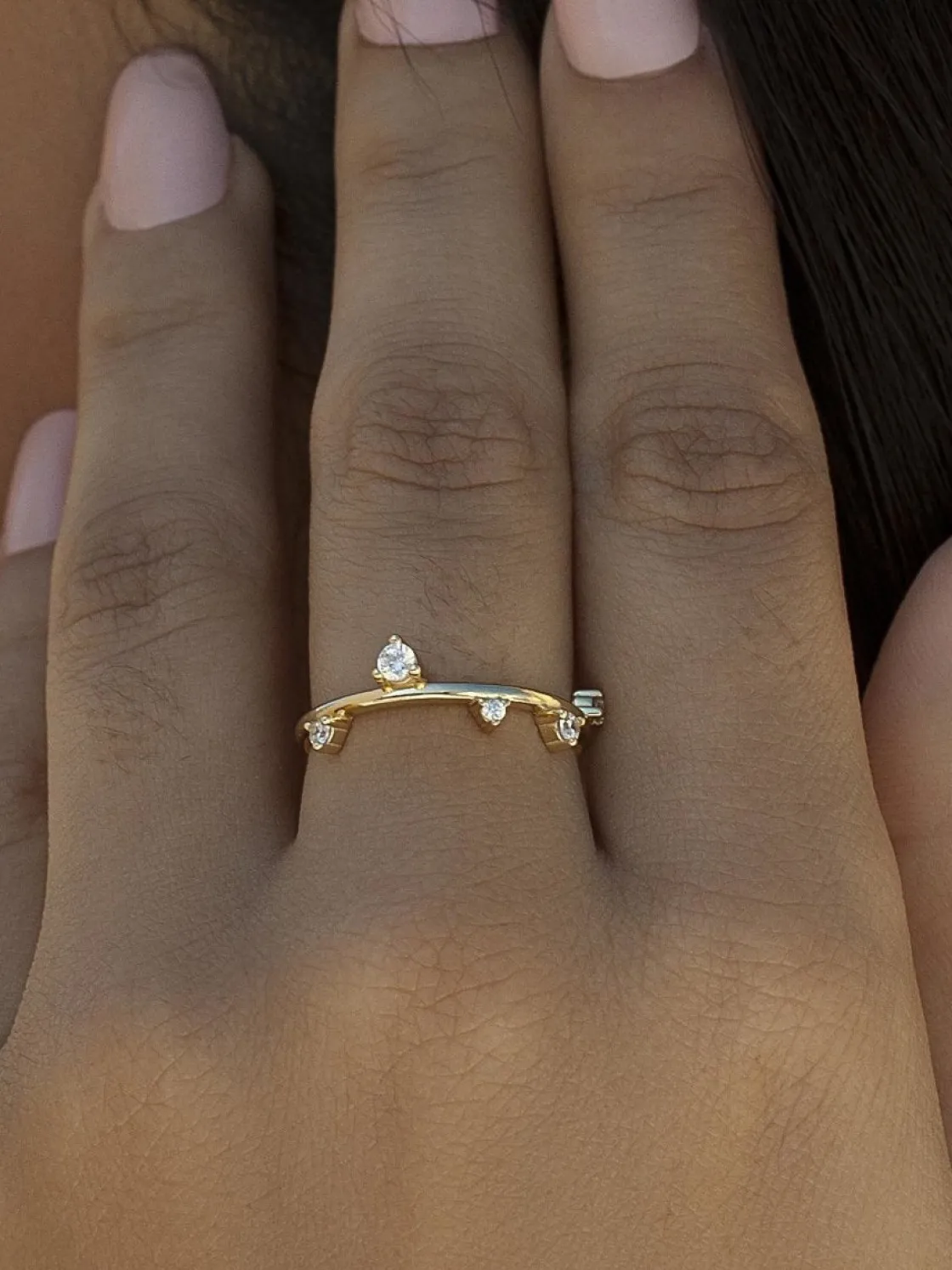 Anillos Especiales | Anillos Dorados | LINEARGENT Anillos finos de plata diseño circonitas