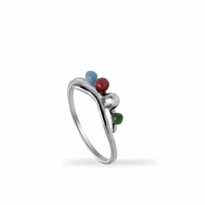 Anillos Pequeños | Anillos Finos | LINEARGENT Anillos finos de plata diseño de esmalte con circonita