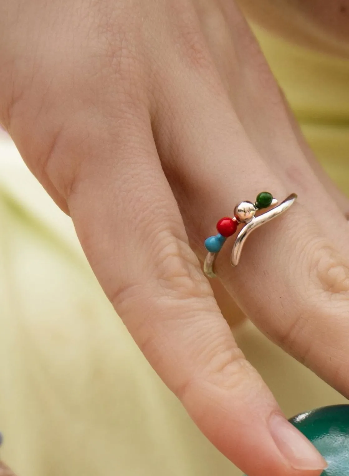Anillos Pequeños | Anillos Finos | LINEARGENT Anillos finos de plata diseño de esmalte con circonita