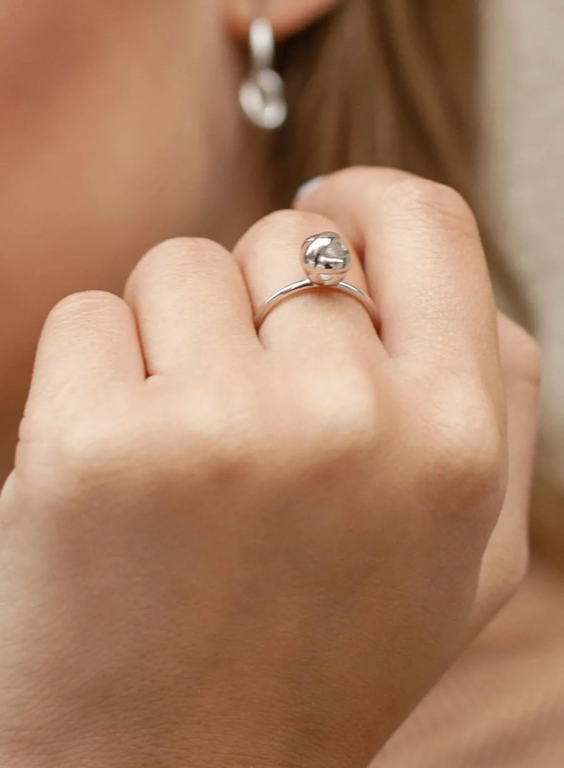 Anillos Pequeños | Anillos Finos | LINEARGENT Anillos finos de plata diseño de nudo