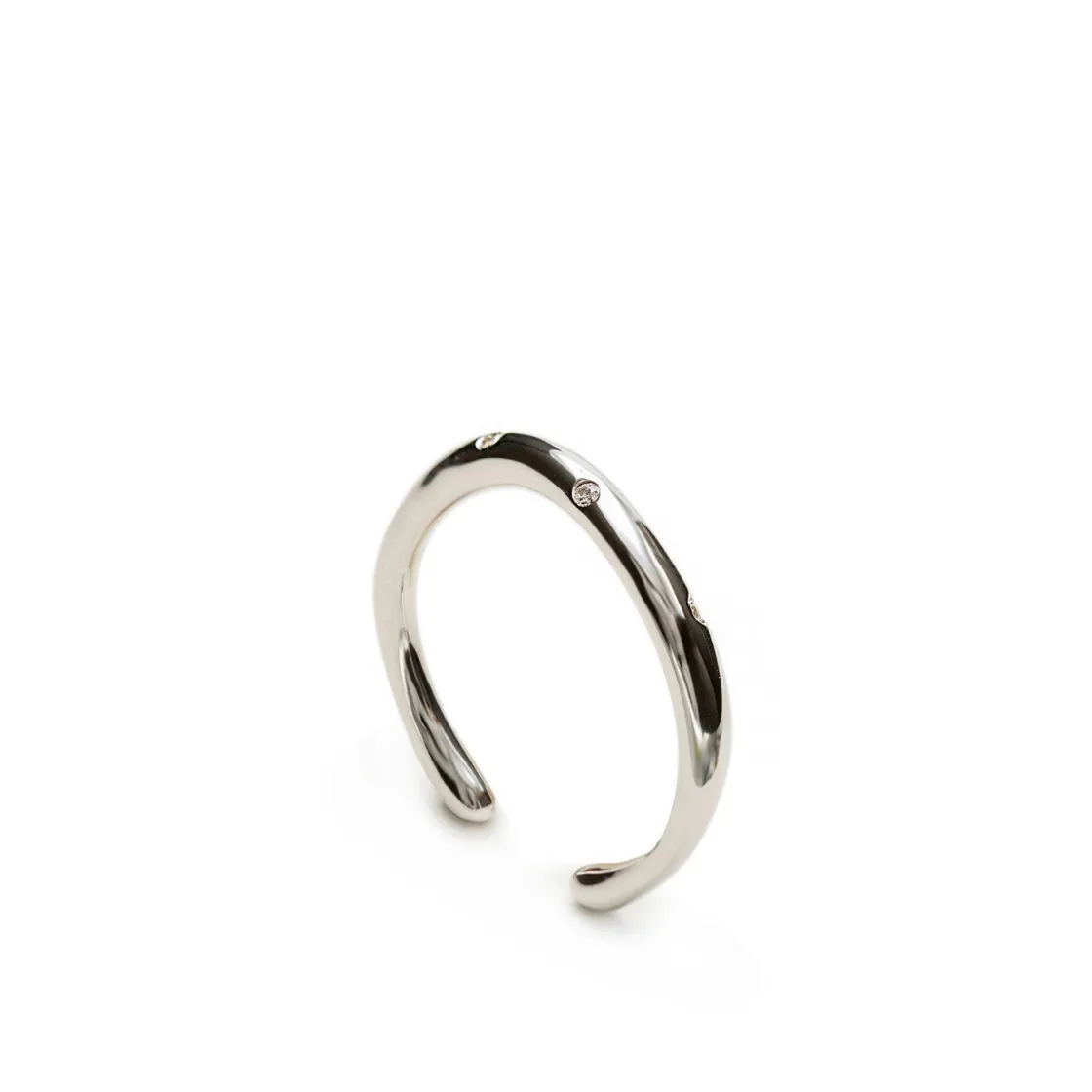 Anillos Pequeños | Anillos Finos | LINEARGENT Anillos finos de plata mujer abierto con circonitas