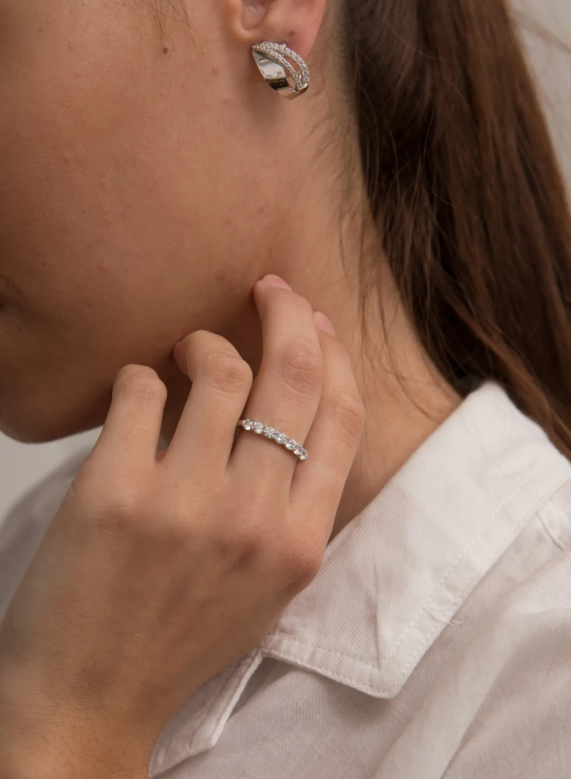 Anillos Especiales | Anillos Pequeños | LINEARGENT Anillos finos diseño deslumbrante con circonitas