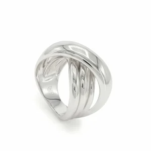 Anillos Grandes | LINEARGENT Anillos grandes de plata con diseño cruzado