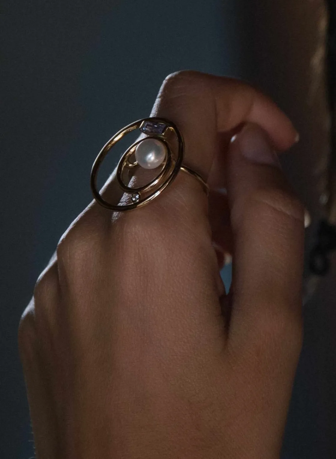 Anillos Grandes | LINEARGENT Anillos grandes de plata diseño geométrico violeta