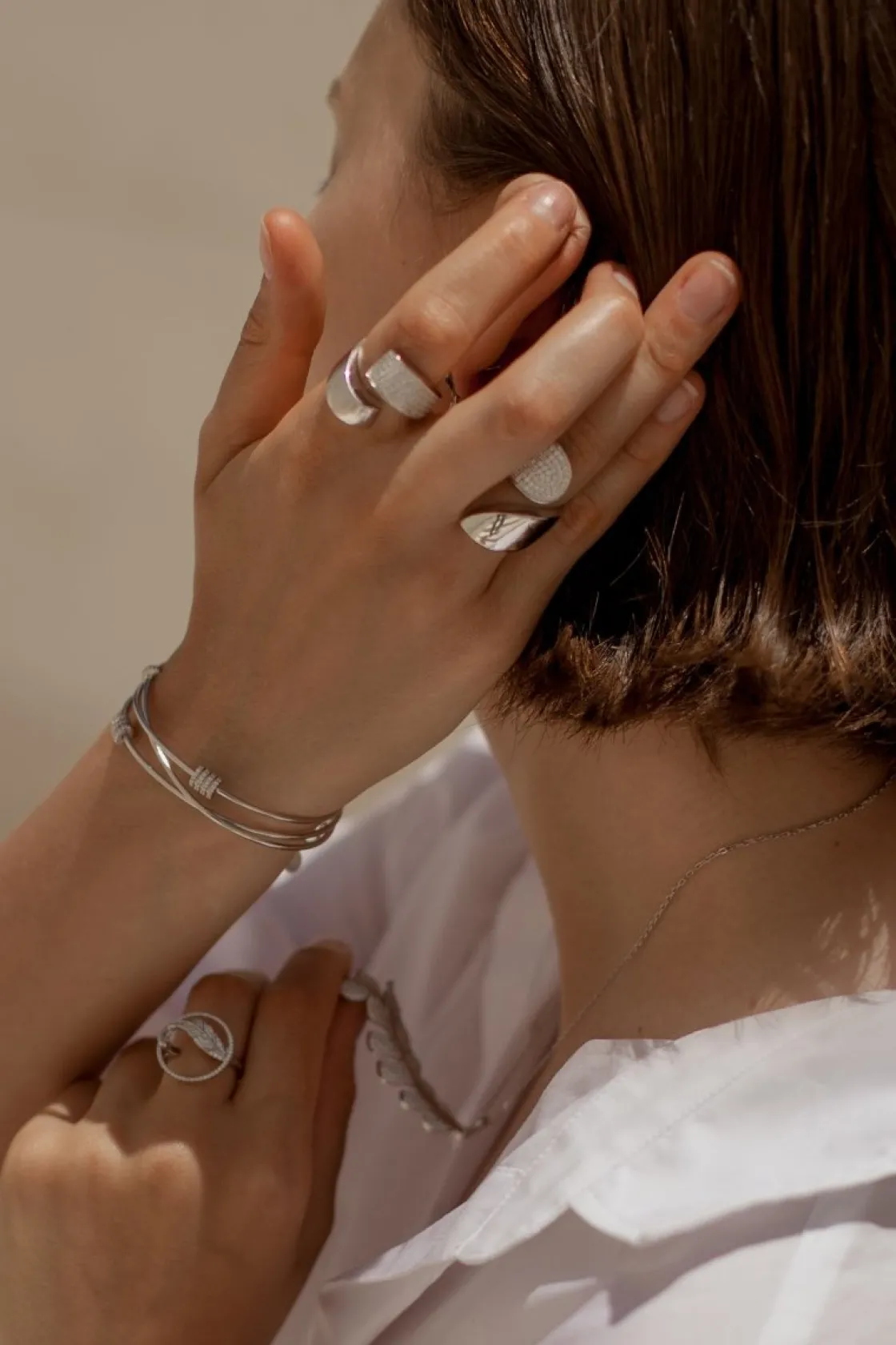 Anillos Grandes | Anillos Circonitas | LINEARGENT Anillos grandes diseño abierto irregular con circonitas