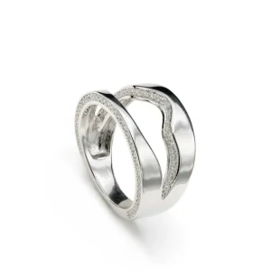 Anillos Grandes | LINEARGENT Anillos grandes diseño doble carril irregular con circonitas