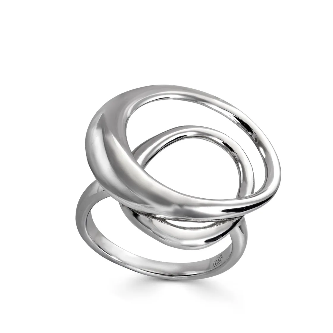 Anillos De Diseño | LINEARGENT Anillos grandes diseño espiral en plata lisa