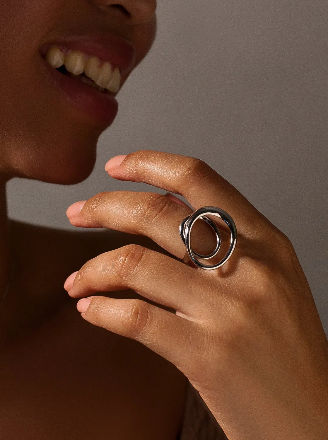 Anillos De Diseño | LINEARGENT Anillos grandes diseño espiral en plata lisa