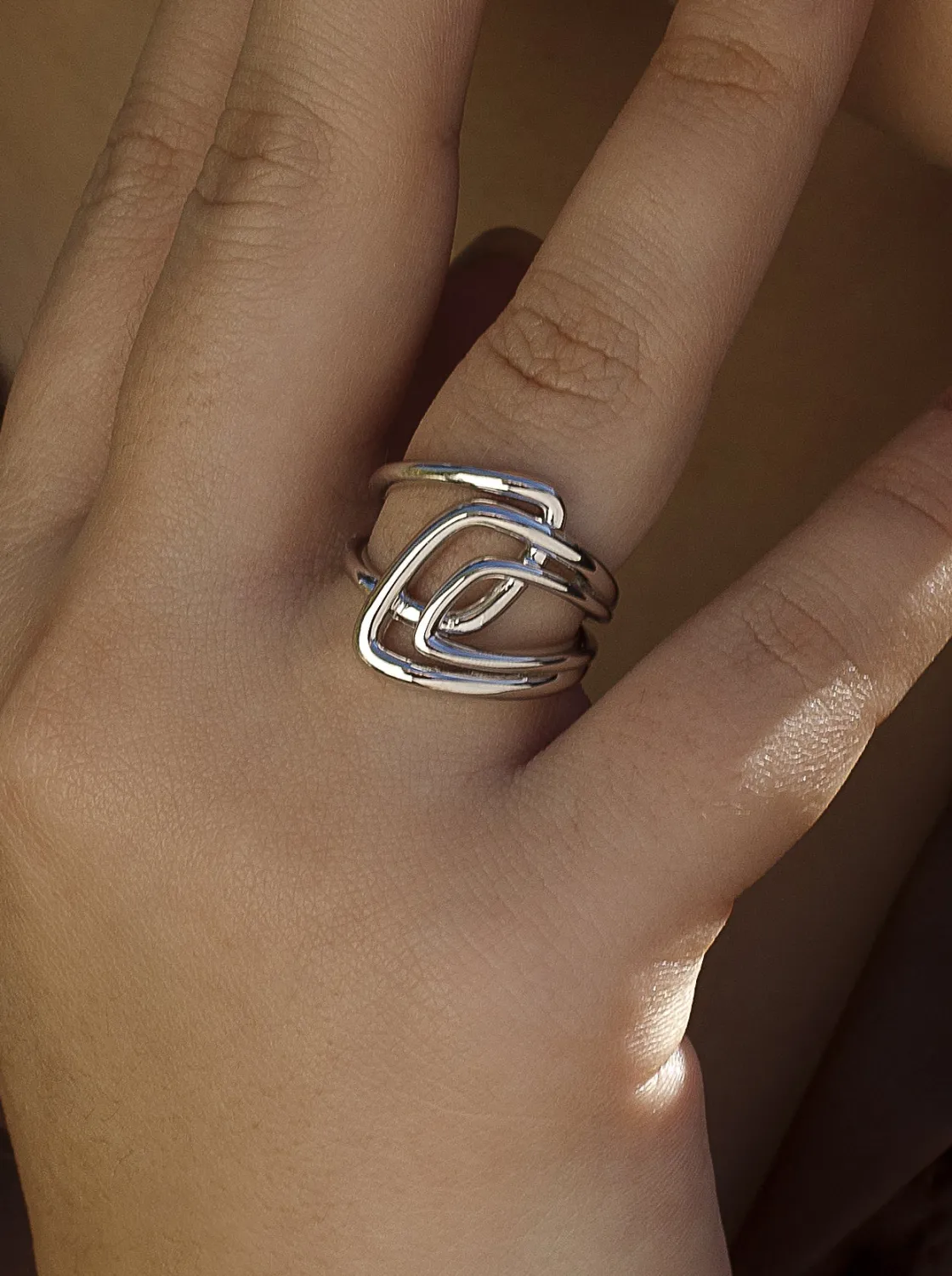 Anillos Anchos | LINEARGENT Anillos grandes diseño irregular en plata