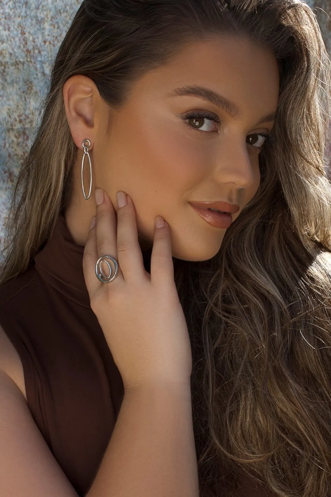Anillos Grandes | LINEARGENT Anillos grandes en forma de dos circulos ovalados y plata lisa