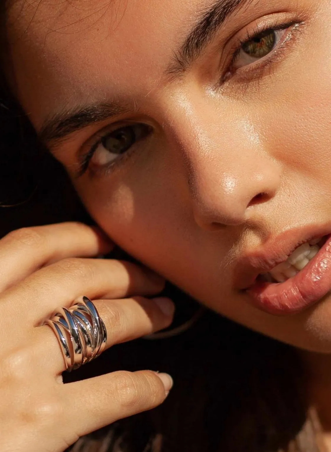 Anillos Grandes | LINEARGENT Anillos grandes en plata diseño irregular