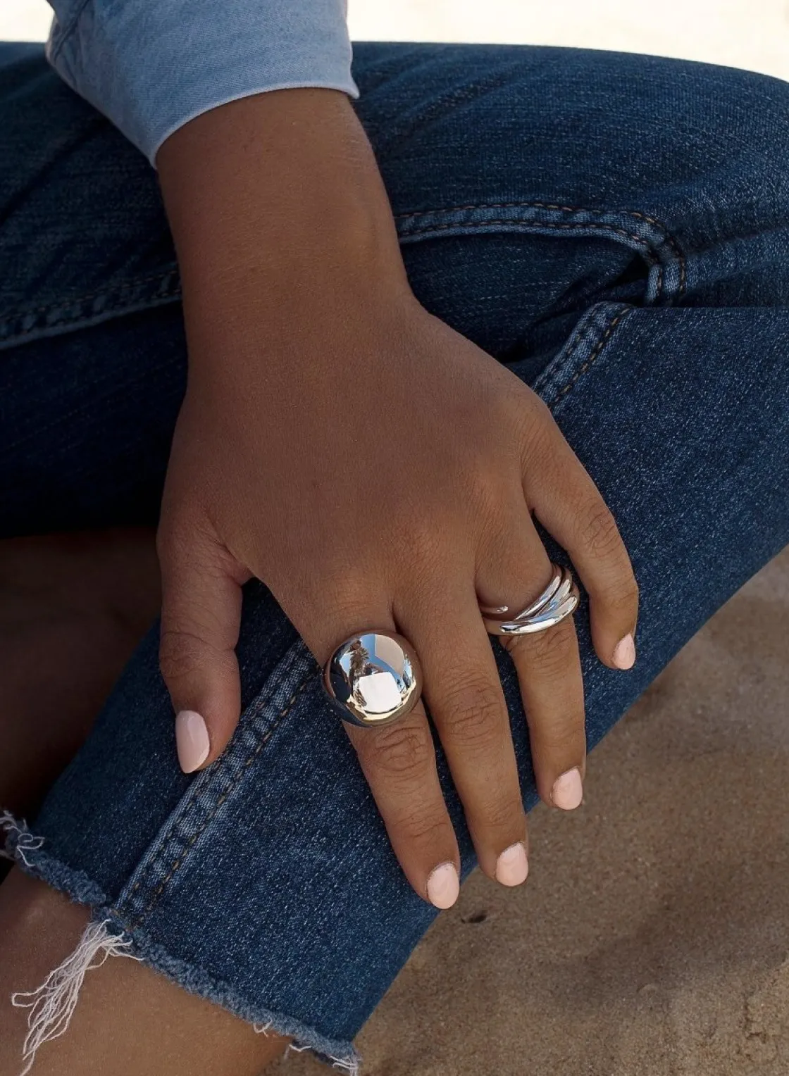 Anillos Grandes | LINEARGENT Anillos grandes plata lisa de diseño redondo