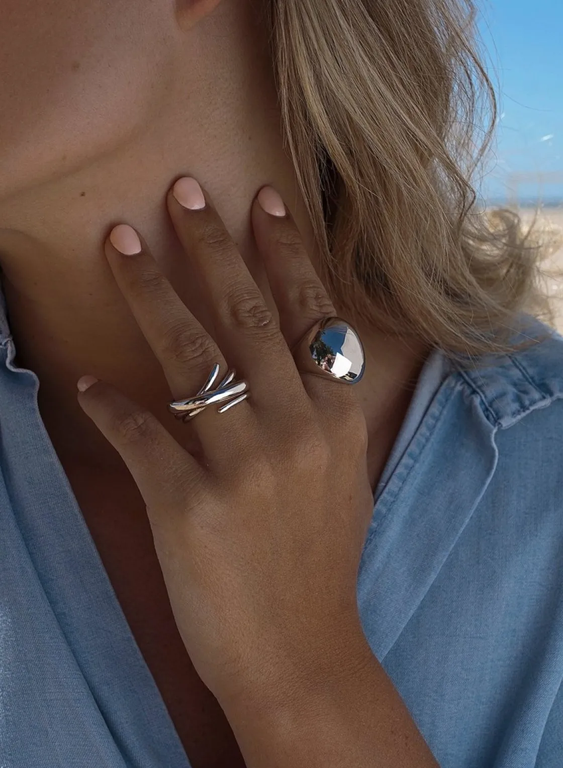 Anillos Grandes | LINEARGENT Anillos grandes plata lisa de diseño redondo