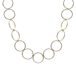Collares Cortos | LINEARGENT Choker de plata bañada en oro diseño aros estilo boho