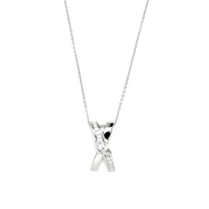Colgante Brillante | LINEARGENT Colgante brillante con diseño cruzado y circonitas