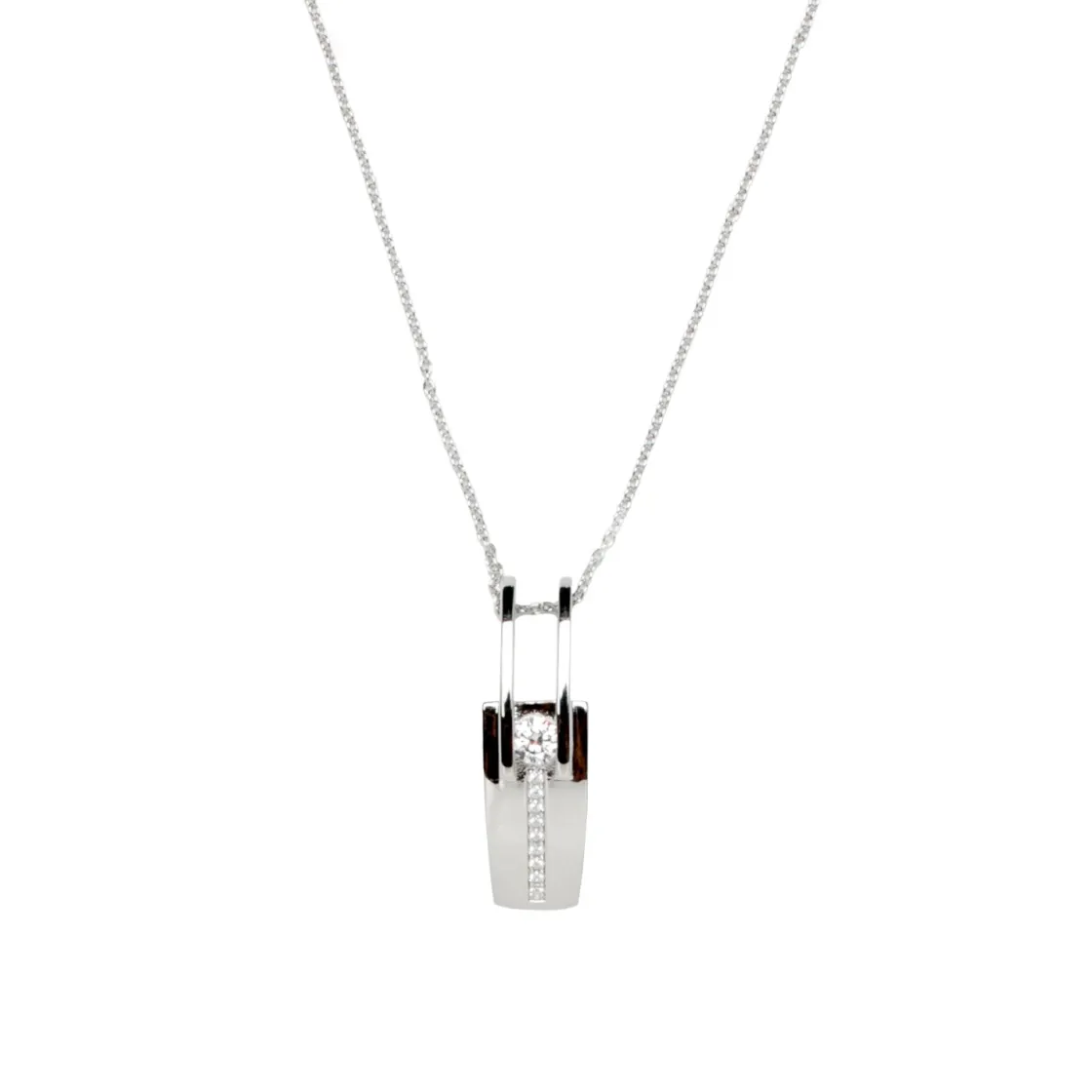 Colgante Brillante | LINEARGENT Colgante brillante de plata con diseño elegante