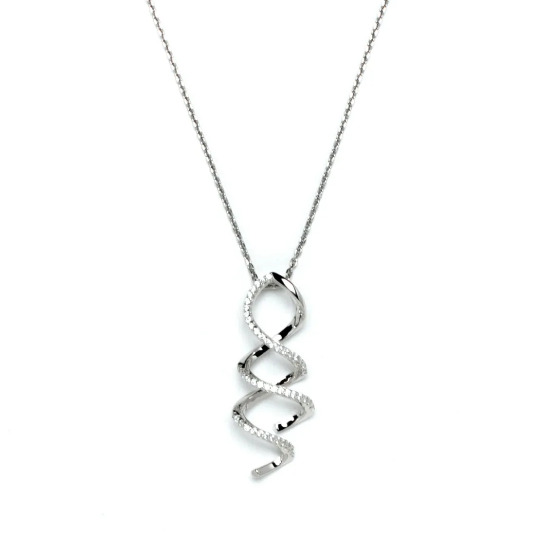 Colgante Brillante | LINEARGENT Colgante brillante de plata con diseño en espiral