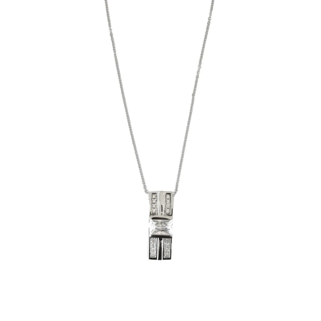 Colgante Brillante | LINEARGENT Colgante brillante de plata con diseño geométrico