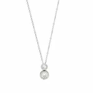 Collares Fiesta | Colgante Brillante | LINEARGENT Colgante brillante de plata con doble diseño de circonitas
