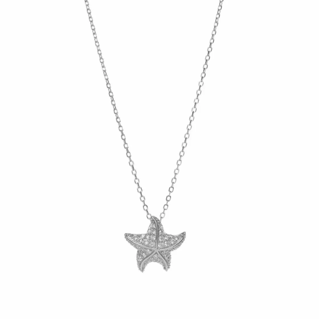 Colgante Brillante | LINEARGENT Colgante brillante de plata diseño de estrella de mar con circonitas