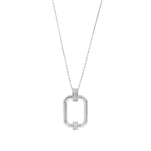 Colgante Brillante | LINEARGENT Colgante brillante de plata diseño rectángulo octogonal