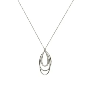 Colgantes Plata Grandes | LINEARGENT Colgante brillante de plata diseño triple lágrima