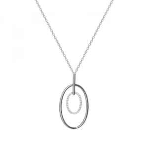Colgante Brillante | LINEARGENT Colgante brillante de plata motivo circular doble