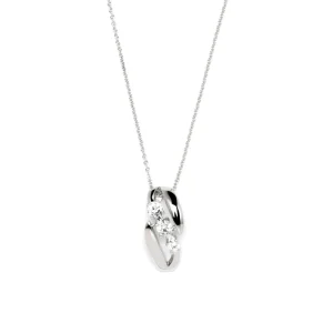 Colgante Brillante | LINEARGENT Colgante brillante diseño curvado con tres circonitas