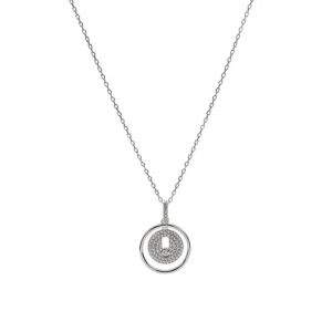 Colgante Brillante | LINEARGENT Colgante brillante diseño de doble botón con circonitas