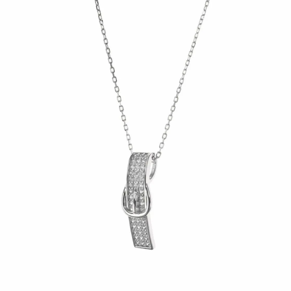 Colgante Brillante | LINEARGENT Colgante brillante diseño de hebilla con circonitas