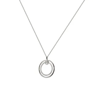 Colgante Brillante | LINEARGENT Colgante brillante diseño doble círculo con circonitas