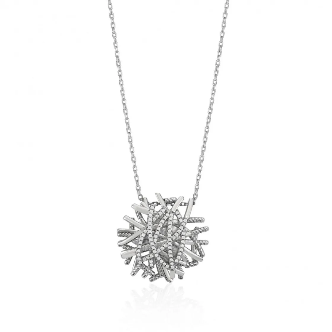 Colgante Brillante | LINEARGENT Colgante brillante motivo central de nudo y circonitas