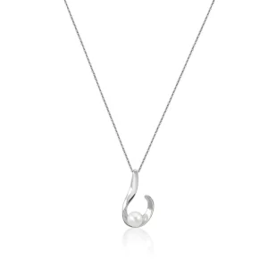 Colgante Perlas | LINEARGENT Colgante perlas diseño lágrima abierta con perla