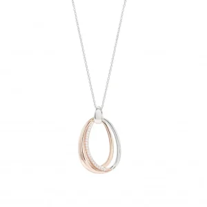 Colgantes Bicolor | LINEARGENT Colgantes bicolor de plata bañada en rosa con motivo de circulo doble.
