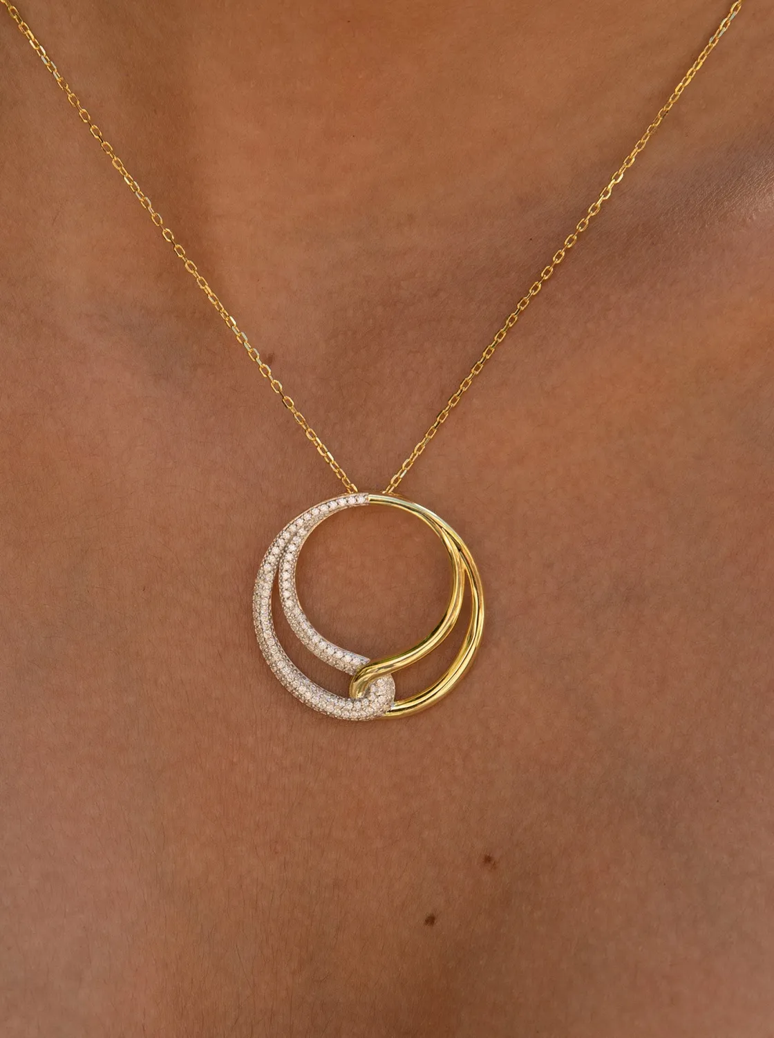 Colgantes Bicolor | LINEARGENT Colgantes bicolor de plata combinado con circonitas