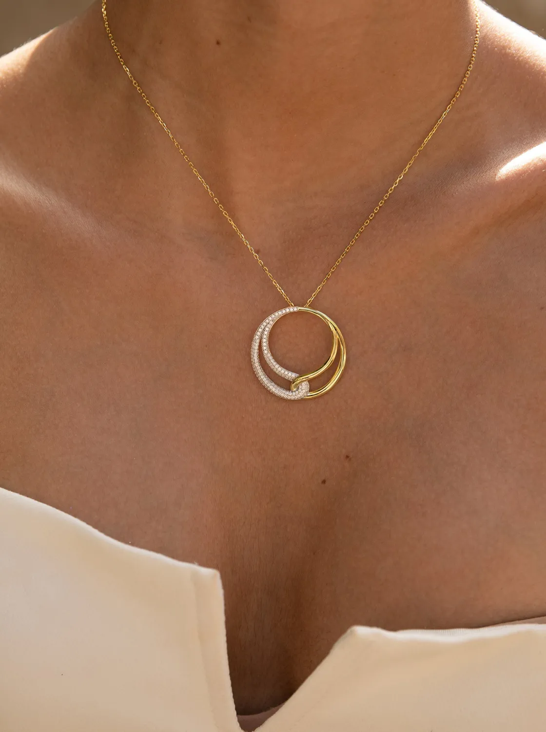 Colgantes Bicolor | LINEARGENT Colgantes bicolor de plata combinado con circonitas