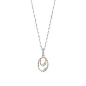 Colgantes Bicolor | LINEARGENT Colgantes bicolor de plata con doble motivo circular