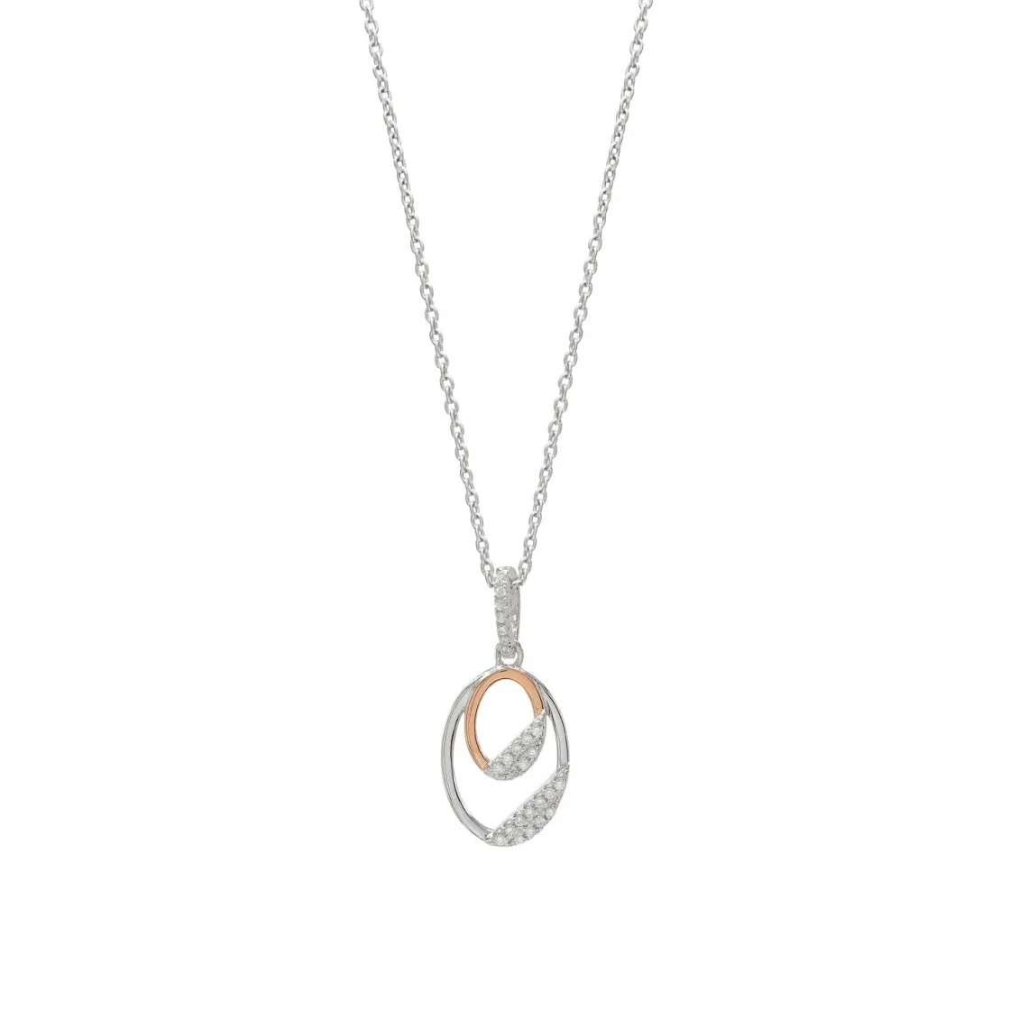 Colgantes Bicolor | LINEARGENT Colgantes bicolor de plata con doble motivo circular