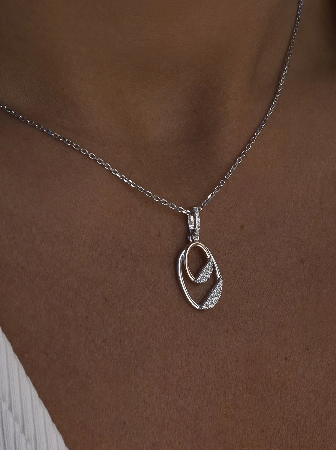 Colgantes Bicolor | LINEARGENT Colgantes bicolor de plata con doble motivo circular