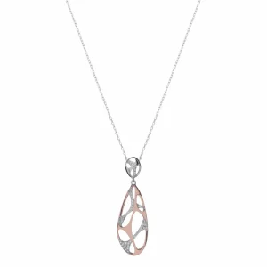 Colgantes Bicolor | LINEARGENT Colgantes bicolor de plata diseño agujereado con circonitas