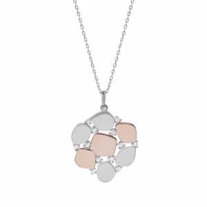 Colgantes Bicolor | LINEARGENT Colgantes bicolor de plata diseño con circonitas